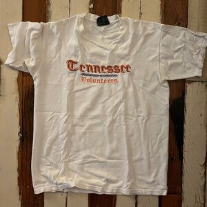 Vintage University of Tennessee Textured Woven Cotton T Shirt Size Medium